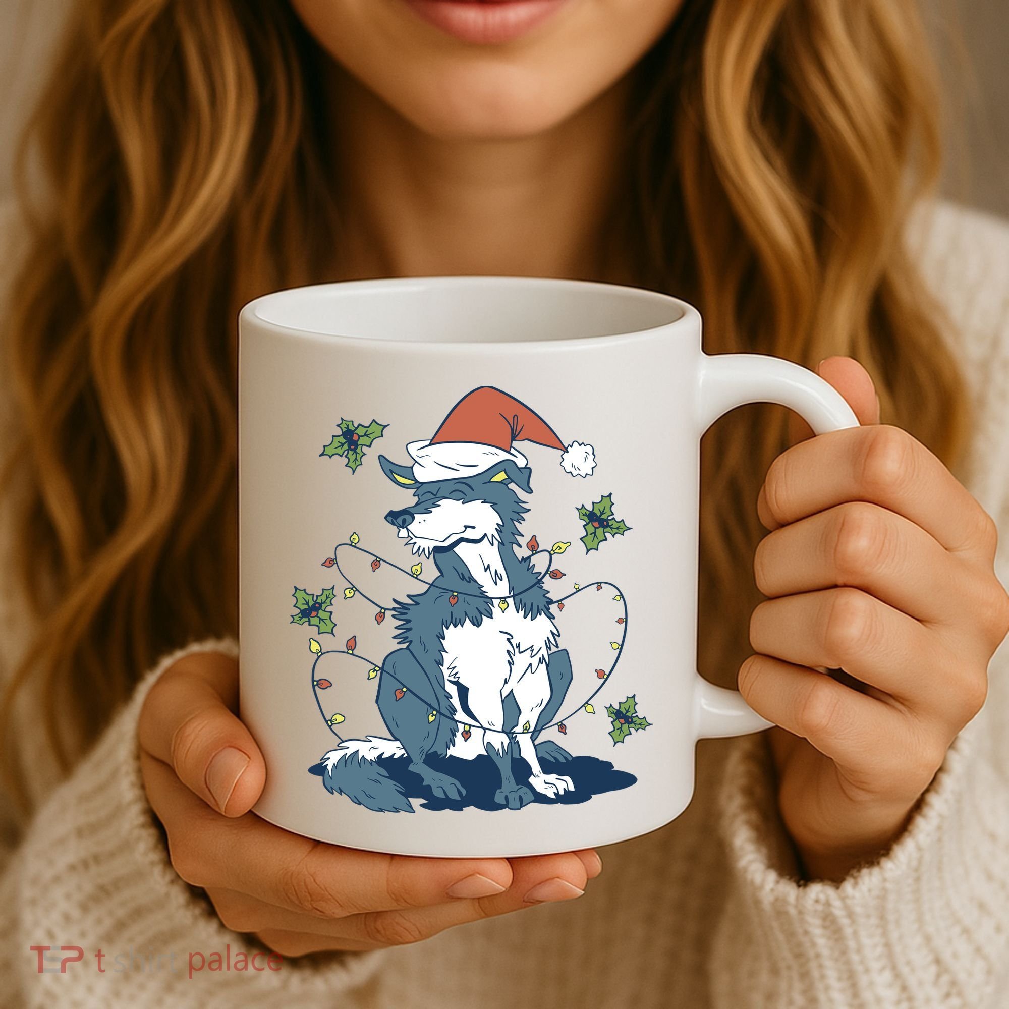 Siberian Husky Dog Christmas Holiday Coffee Mug