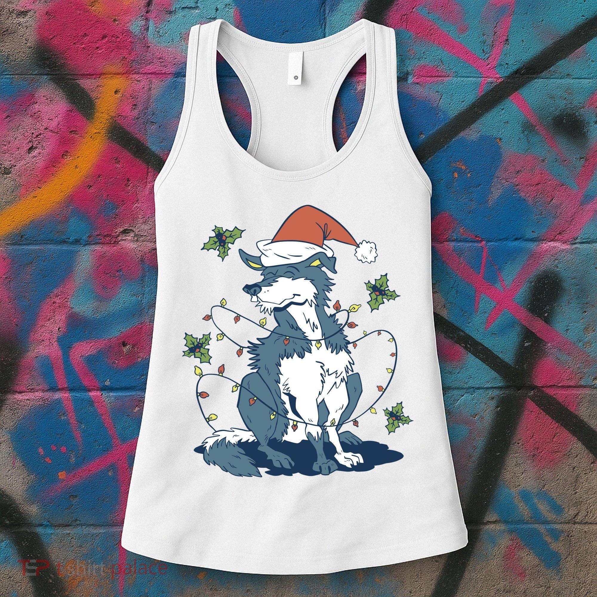 Siberian Husky Dog Christmas Holiday Women's Tank Top