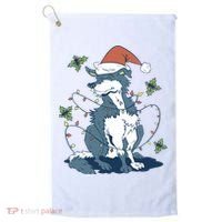 Siberian Husky Dog Christmas Holiday Golf Towel thumb 0