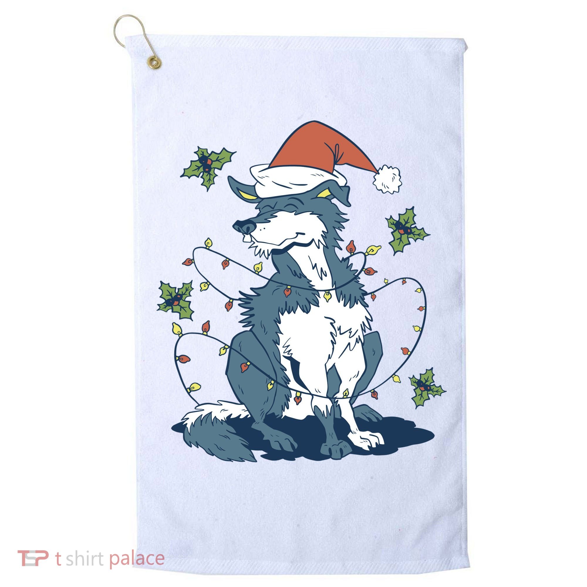 Siberian Husky Dog Christmas Holiday Golf Towel