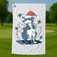 Siberian Husky Dog Christmas Holiday Golf Towel thumb 1