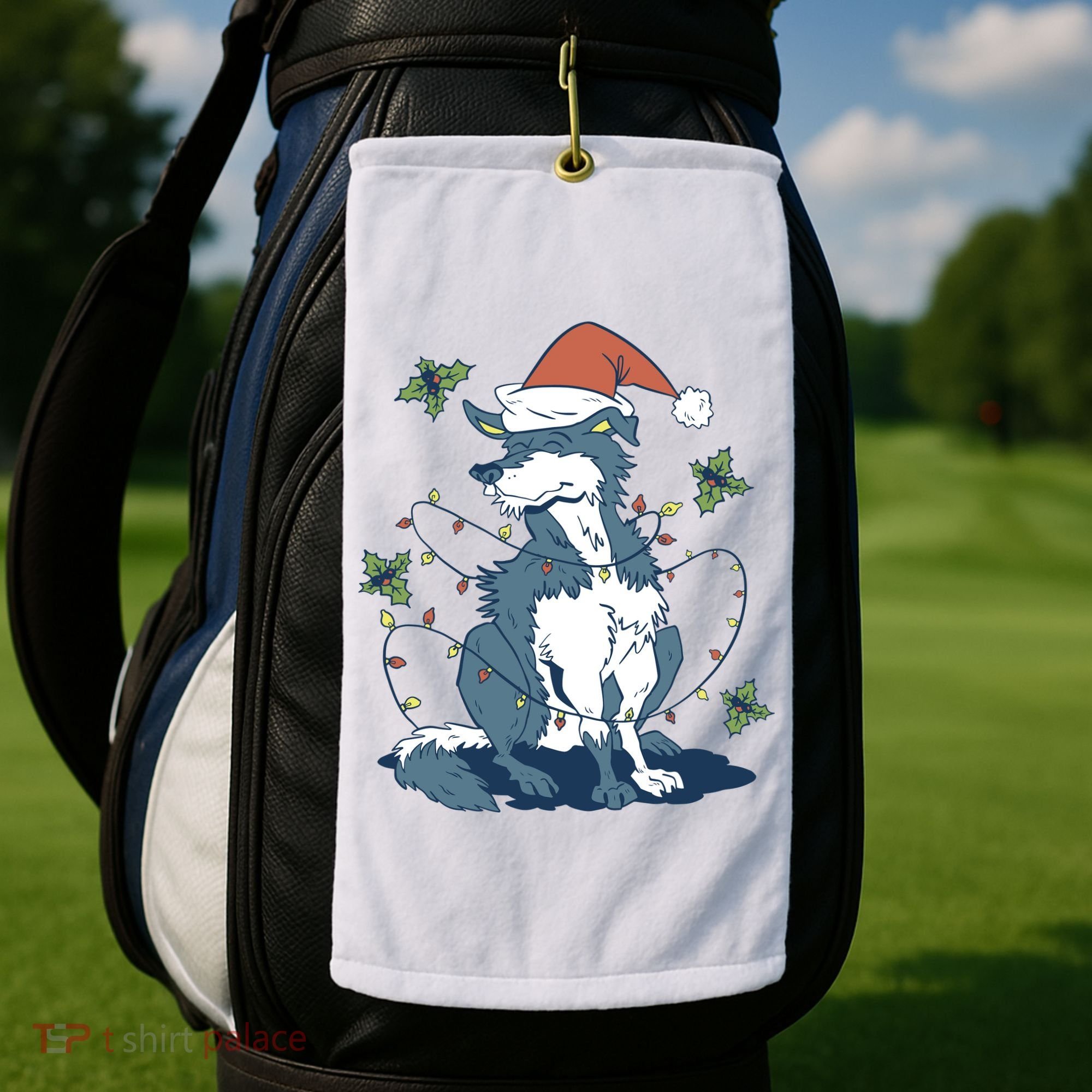 Siberian Husky Dog Christmas Holiday Golf Towel