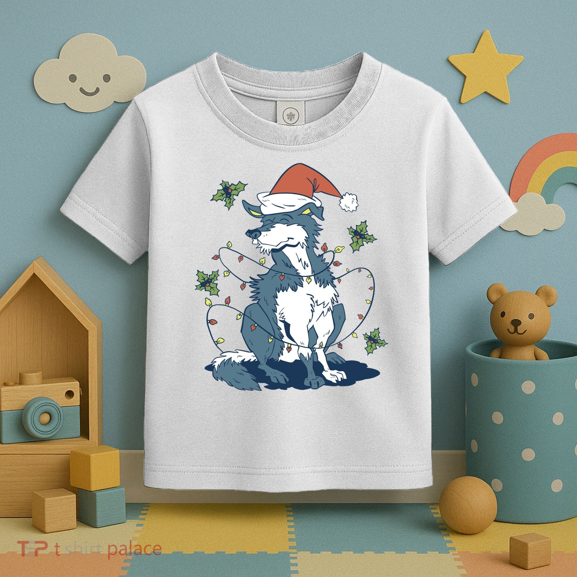 Siberian Husky Dog Christmas Holiday Toddler T-Shirt