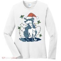 Siberian Husky Dog Christmas Holiday Women's Long Sleeve Shirt thumb 0