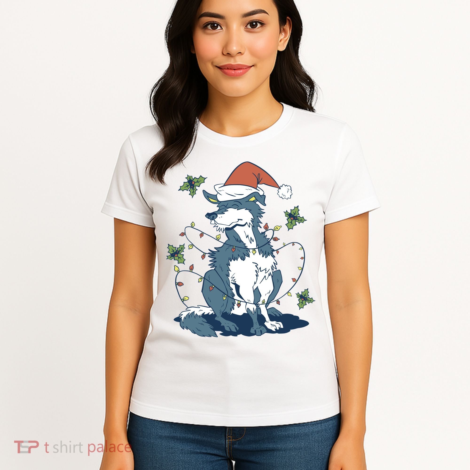 Siberian Husky Dog Christmas Holiday Women's T-Shirt