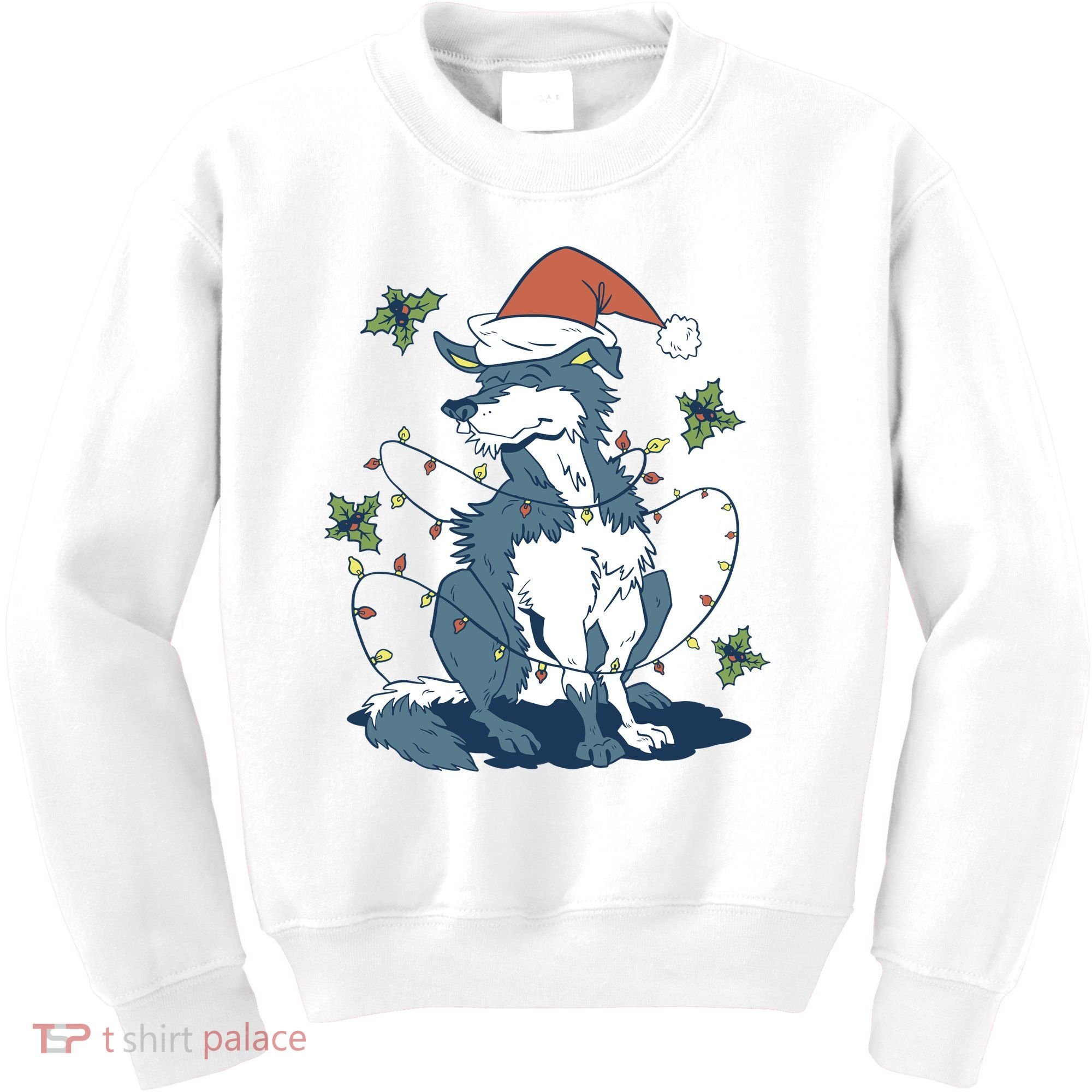 Siberian Husky Dog Christmas Holiday Kids Sweatshirt