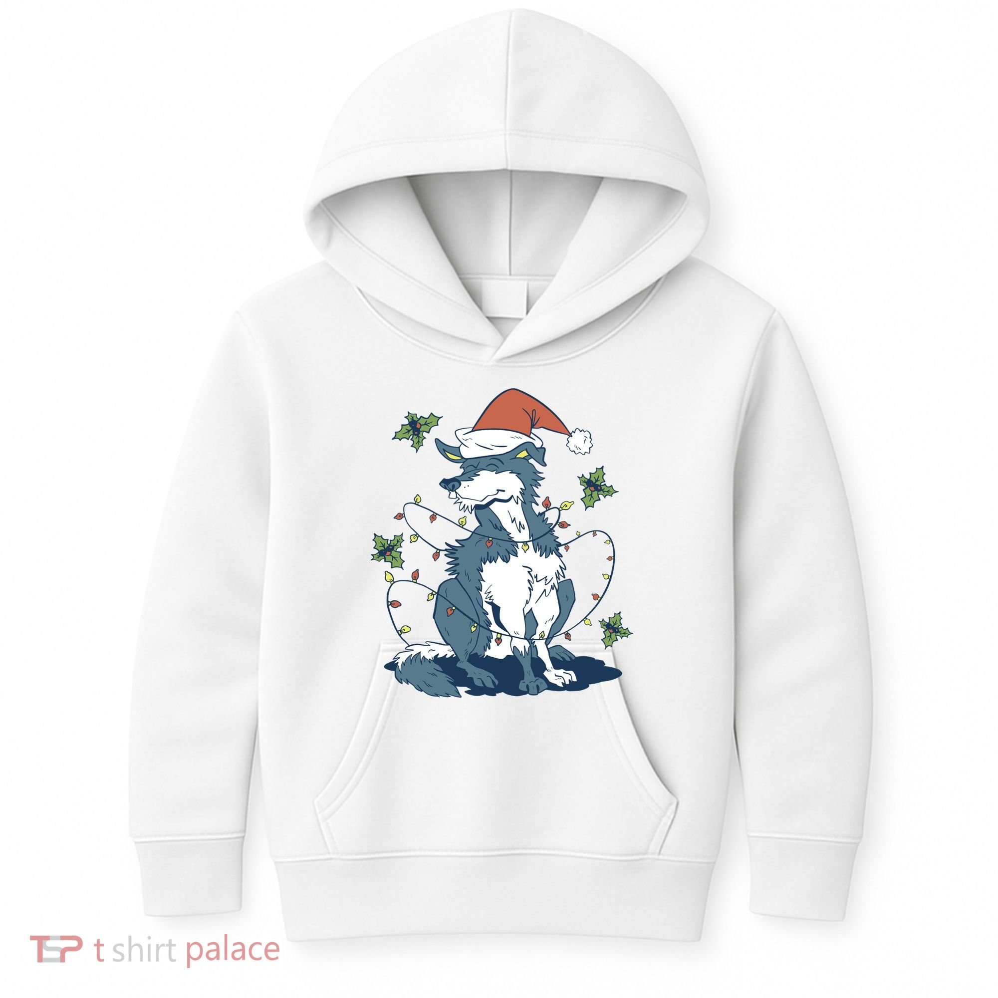 Siberian Husky Dog Christmas Holiday Kids Hoodie