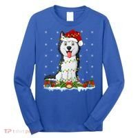 Siberian Husky Dog Xmas Lighting Siberian Husky Christmas Cute Gift Long Sleeve Shirt thumb 0
