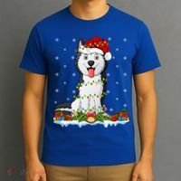 Siberian Husky Dog Xmas Lighting Siberian Husky Christmas Cute Gift T-Shirt thumb 3