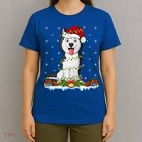 Siberian Husky Dog Xmas Lighting Siberian Husky Christmas Cute Gift T-Shirt thumb 4