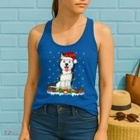 Siberian Husky Dog Xmas Lighting Siberian Husky Christmas Cute Gift Women's Tank Top thumb 2