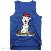 Siberian Husky Dog Xmas Lighting Siberian Husky Christmas Cute Gift Tank Top thumb 0