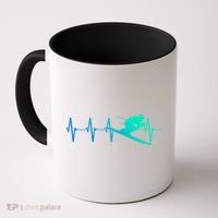 Ski Heartbeat Downhill Skiing Skier Gift Ski Bum Funny Gift Coffee Mug thumb 0