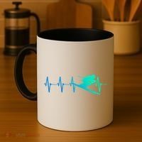 Ski Heartbeat Downhill Skiing Skier Gift Ski Bum Funny Gift Coffee Mug thumb 4