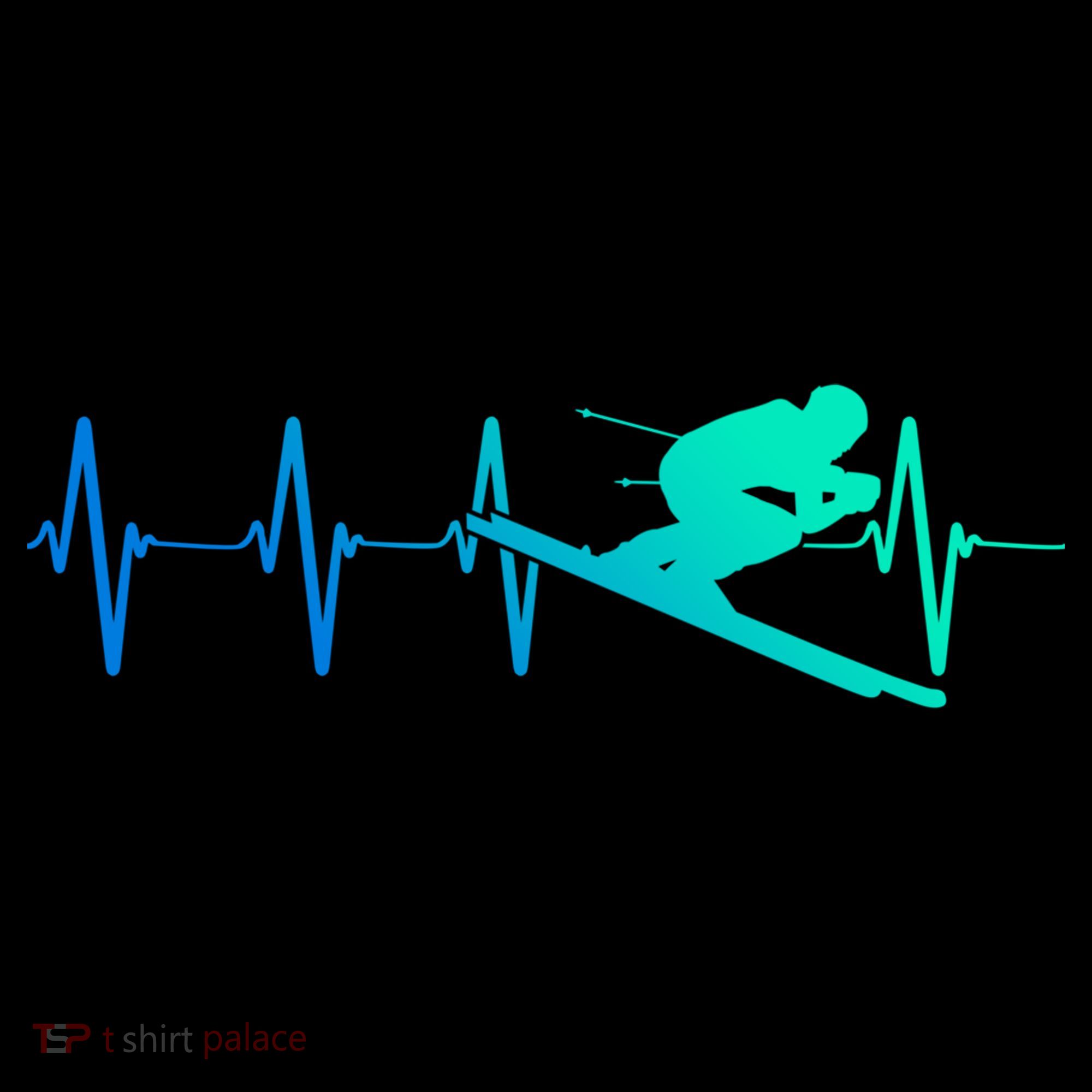 Ski Heartbeat Downhill Skiing Skier Gift Ski Bum Funny Gift Coffee Mug