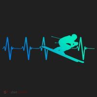 Ski Heartbeat Downhill Skiing Skier Gift Ski Bum Funny Gift Beanie thumb 2