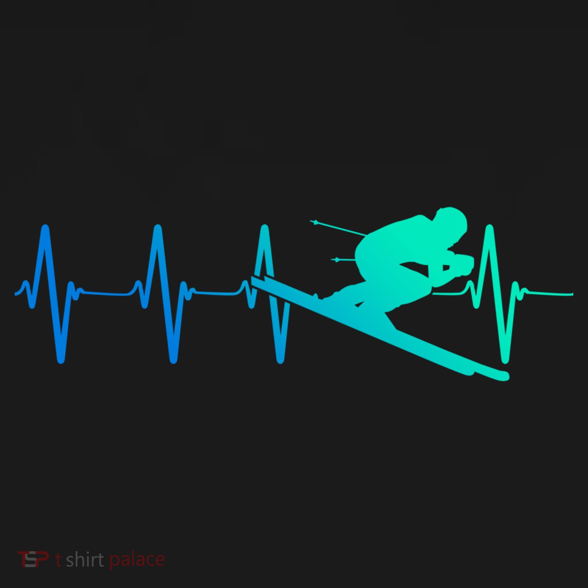 Ski Heartbeat Downhill Skiing Skier Gift Ski Bum Funny Gift Ornament