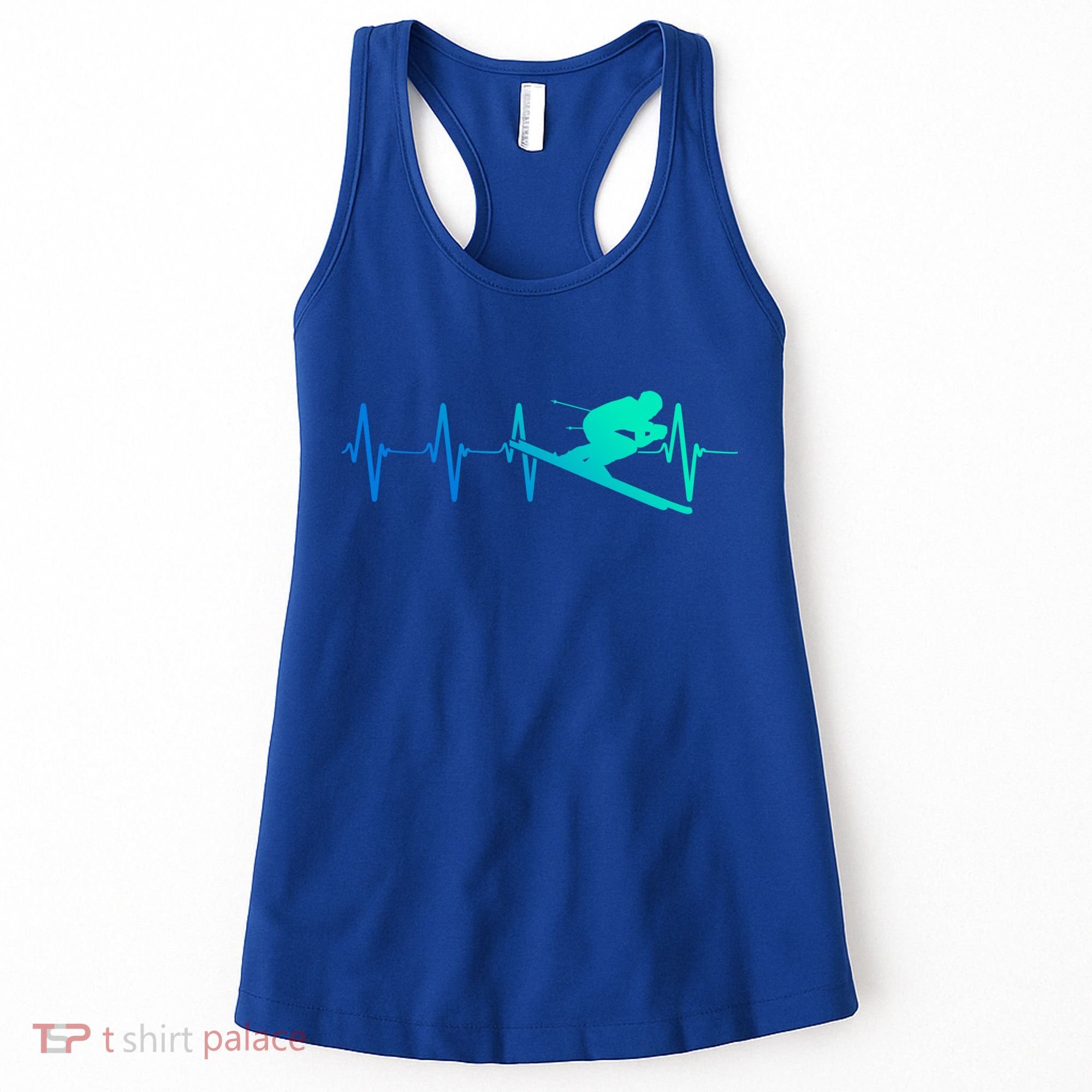 Ski Heartbeat Downhill Skiing Skier Gift Ski Bum Funny Gift Women's Tank Top
