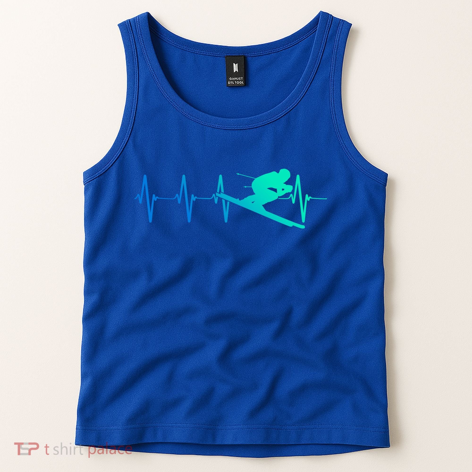 Ski Heartbeat Downhill Skiing Skier Gift Ski Bum Funny Gift Tank Top