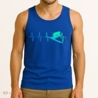 Ski Heartbeat Downhill Skiing Skier Gift Ski Bum Funny Gift Tank Top thumb 3