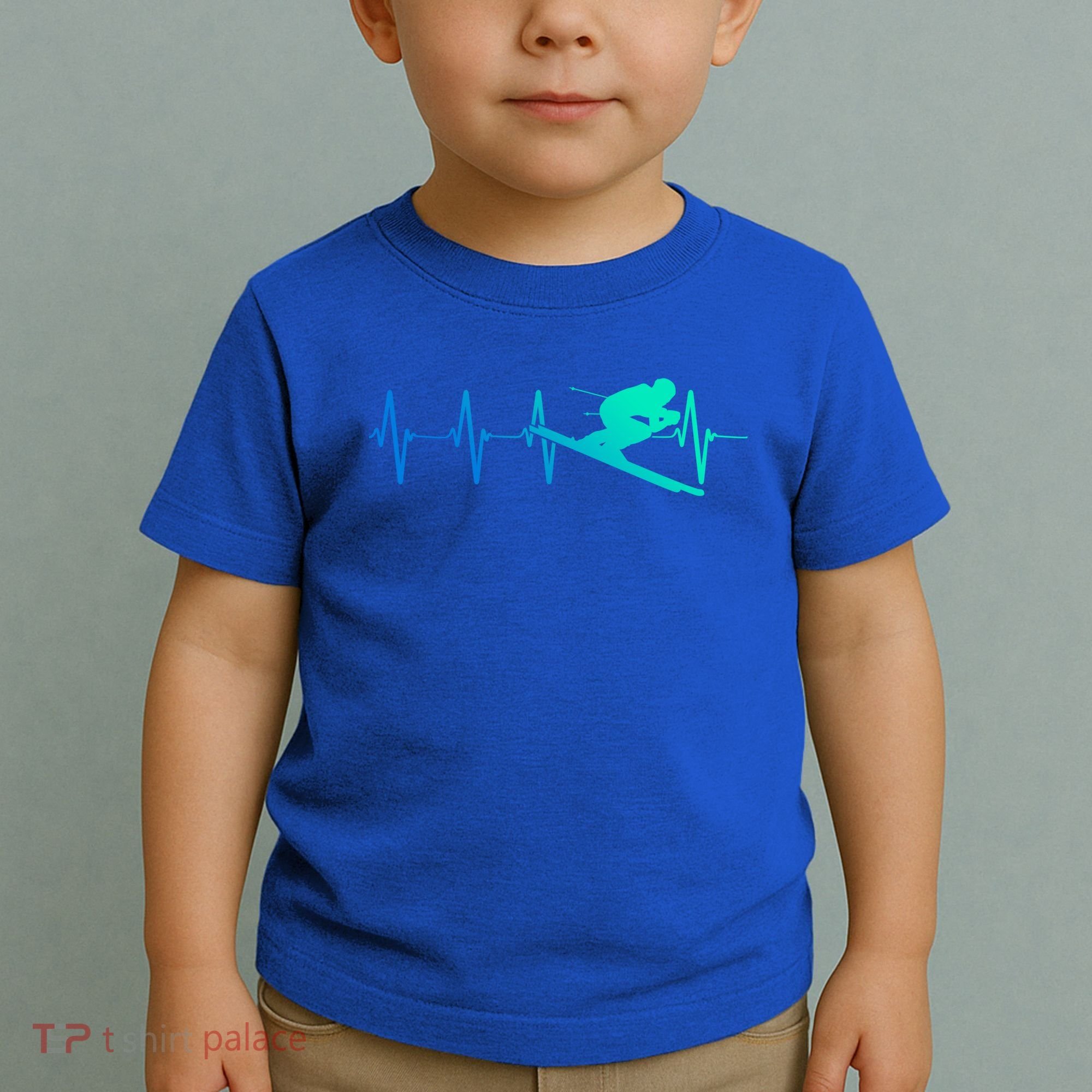 Ski Heartbeat Downhill Skiing Skier Gift Ski Bum Funny Gift Toddler T-Shirt