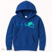 Ski Heartbeat Downhill Skiing Skier Gift Ski Bum Funny Gift Kids Hoodie thumb 0