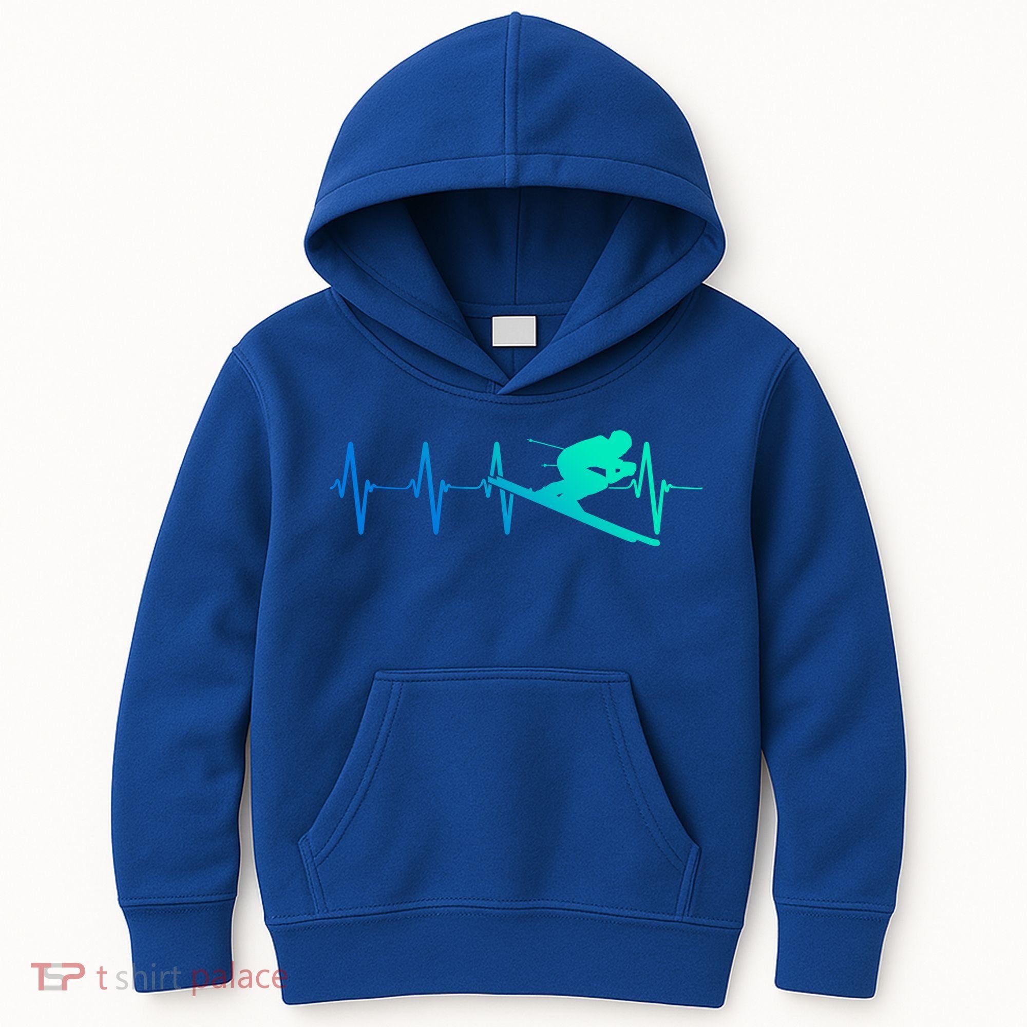 Ski Heartbeat Downhill Skiing Skier Gift Ski Bum Funny Gift Kids Hoodie