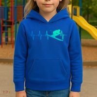 Ski Heartbeat Downhill Skiing Skier Gift Ski Bum Funny Gift Kids Hoodie thumb 3