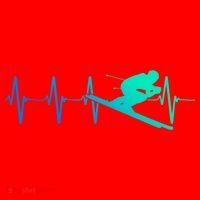 Ski Heartbeat Downhill Skiing Skier Gift Ski Bum Funny Gift Santa Hat thumb 1