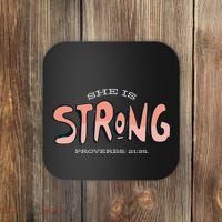She Is Strong Bible Verse Coaster thumb 0