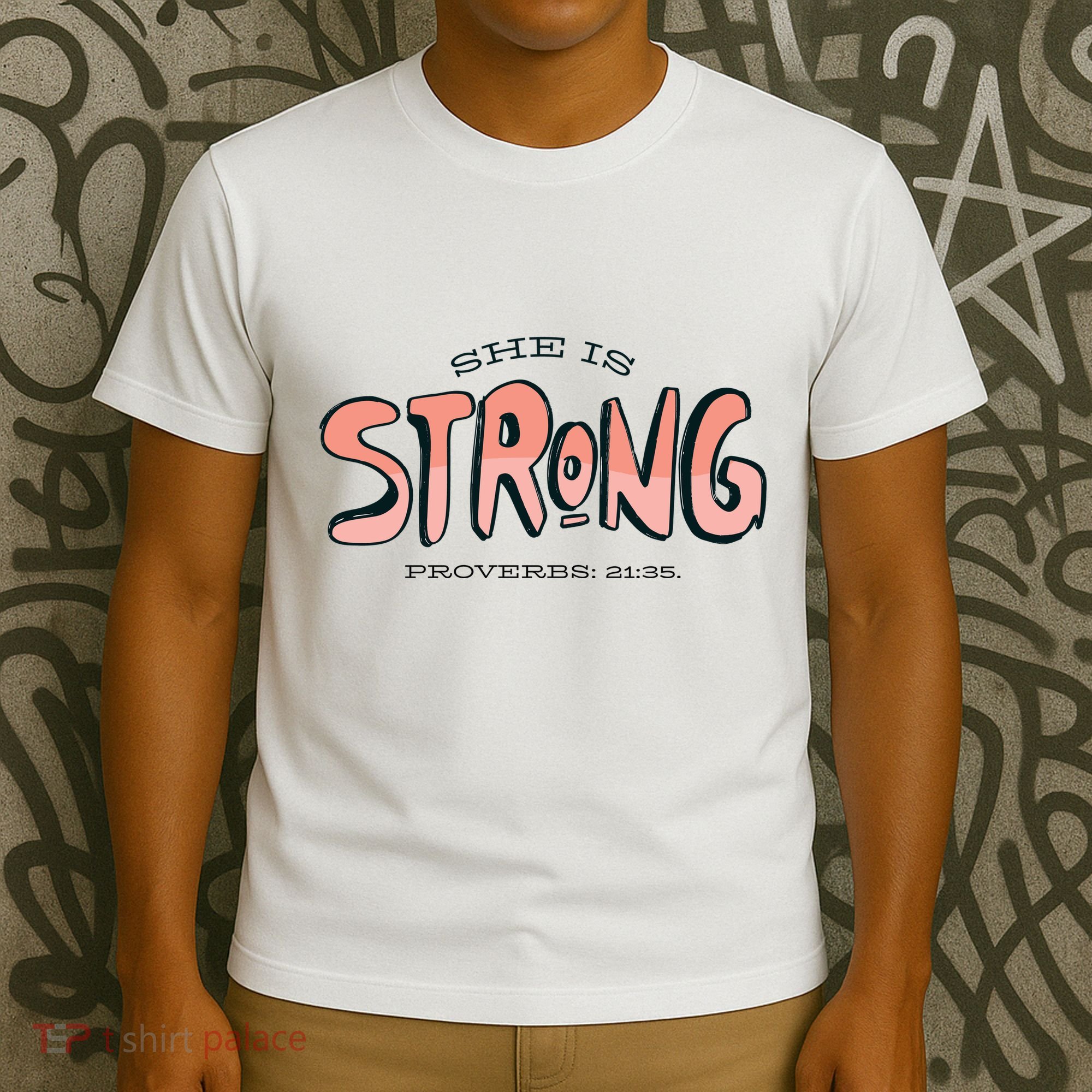 She Is Strong Bible Verse T-Shirt