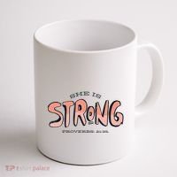 She Is Strong Bible Verse Coffee Mug thumb 1