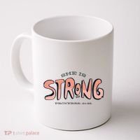 She Is Strong Bible Verse Coffee Mug thumb 0