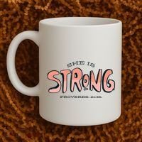 She Is Strong Bible Verse Coffee Mug thumb 2