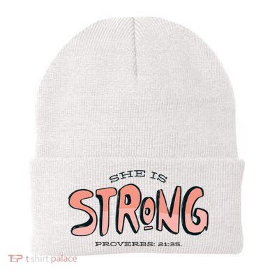 She Is Strong Bible Verse Beanie