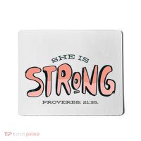 She Is Strong Bible Verse Mousepad thumb 0