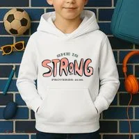 She Is Strong Bible Verse Kids Hoodie thumb 2