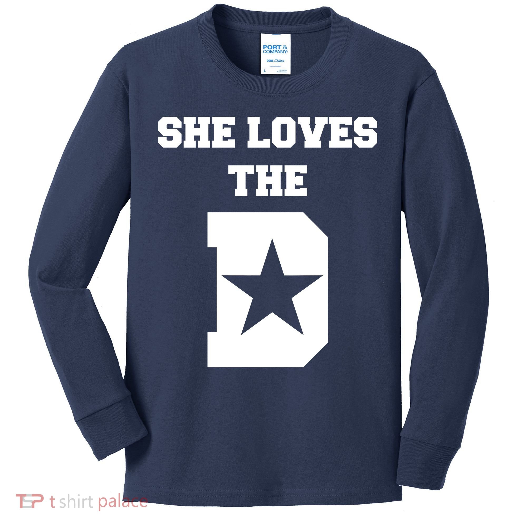 She Loves the D Dallas, Texas Pride Kids Long Sleeve Shirt