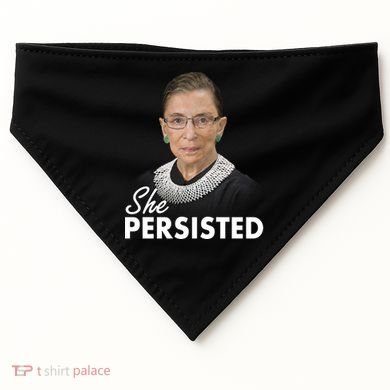 She Persisted RBG Ruth Bader Ginsburg USA-Made Doggie Bandana