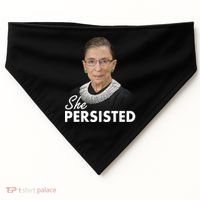 She Persisted RBG Ruth Bader Ginsburg USA-Made Doggie Bandana thumb 0