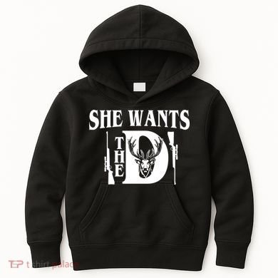 She Wants the D Hunting Kids Hoodie