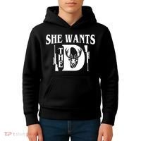 She Wants the D Hunting Kids Hoodie thumb 4