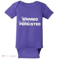 She Was Warned Nevertheless, She Persisted. Protest Baby Bodysuit thumb 0