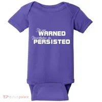 She Was Warned Nevertheless, She Persisted. Protest Baby Bodysuit thumb 0