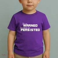 She Was Warned Nevertheless, She Persisted. Protest Toddler T-Shirt thumb 2
