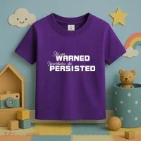 She Was Warned Nevertheless, She Persisted. Protest Toddler T-Shirt thumb 3