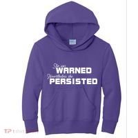 She Was Warned Nevertheless, She Persisted. Protest Kids Hoodie thumb 0