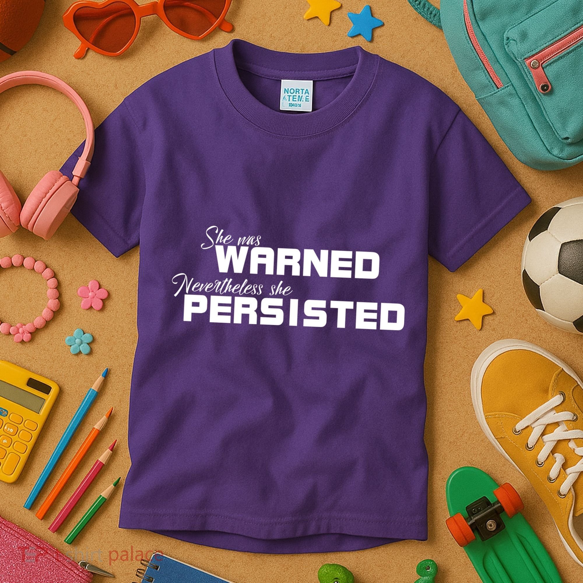 She Was Warned Nevertheless, She Persisted. Protest Kids T-Shirt