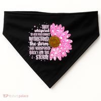 She Whispers Back I Am The Storm Pink Flower USA-Made Doggie Bandana thumb 0