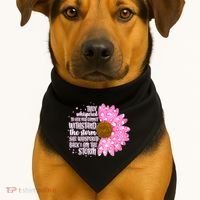 She Whispers Back I Am The Storm Pink Flower USA-Made Doggie Bandana thumb 1